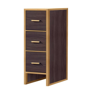 Toledo 12in. Light Walnut Storage Cabinet with 3 Drawers for Bathroom and Living Room