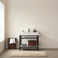 Funes 36" Single Sink Bath Vanity in Matte Black Metal Support with White Sintered Stone Top