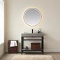 Funes 36" Single Sink Bath Vanity in Matte Black Metal Support with Grey Sintered Stone Top