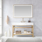 Ecija 48" Free-standing Single Bath Vanity in Brushed Gold Metal Support with Pandora White Composite Stone Top