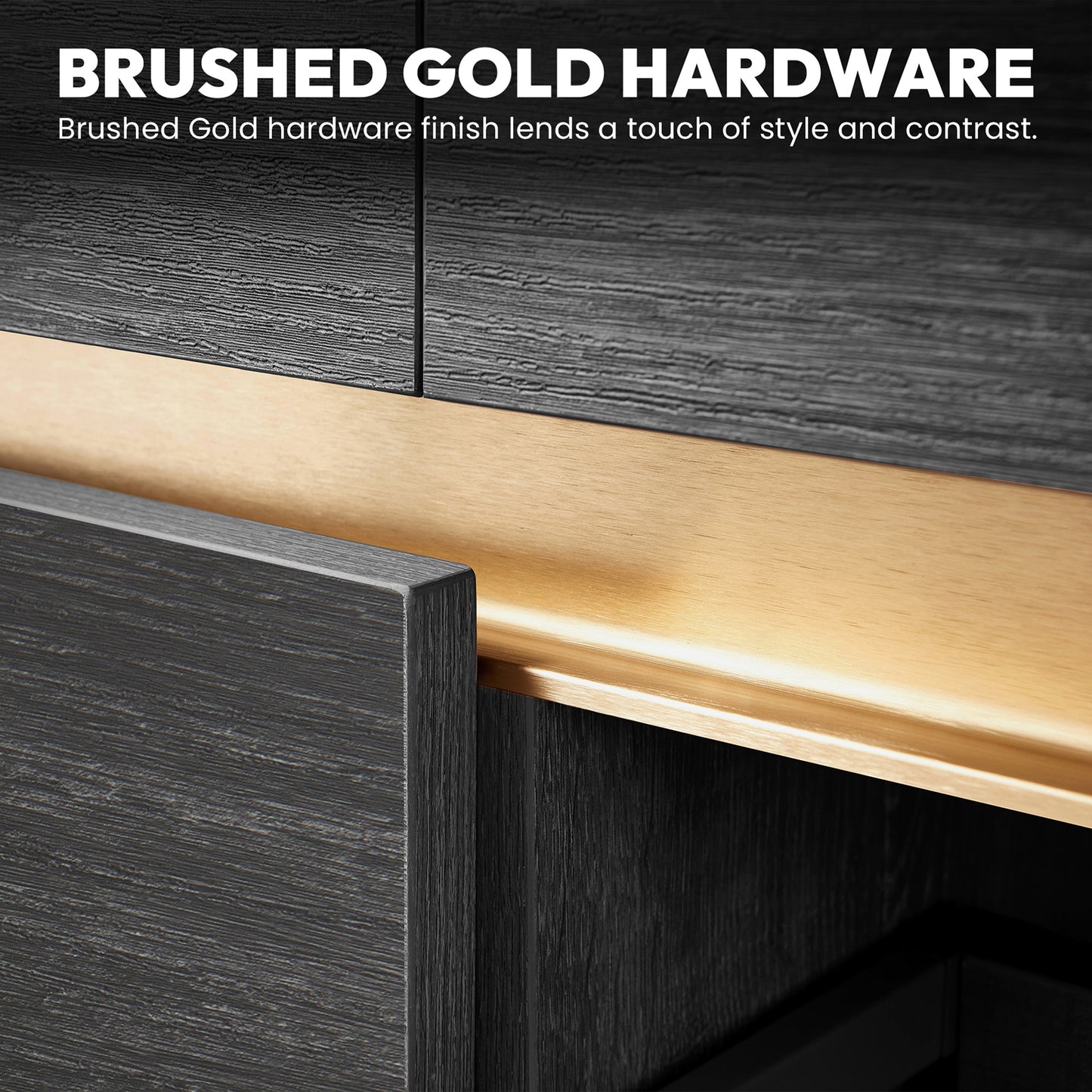 Huesca 24" Single Sink Bath Vanity in North American Black Oak with White Composite Integral Square Sink Top