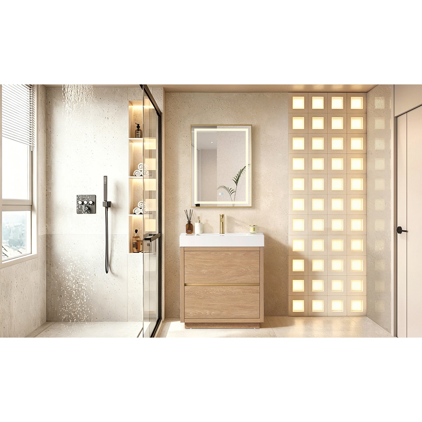 Huesca 30" Single Sink Bath Vanity in North American Oak