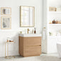 Huesca 30" Single Sink Bath Vanity in North American Oak and Mirror