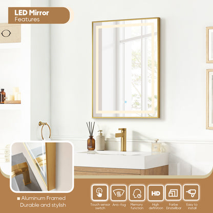 Huesca 30" Single Sink Bath Vanity in North American Oak and Mirror