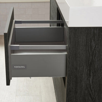Huesca 48" Single Sink Bath Vanity in North American Black Oak with White Composite Integral Square Sink Top