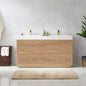 Huesca 60M" Double Sink Bath Vanity in North American Oak with White Composite Integral Square Sink Top