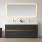 Huesca 72" Double Sink Bath Vanity in North American Black Oak with White Composite Integral Square Sink Top