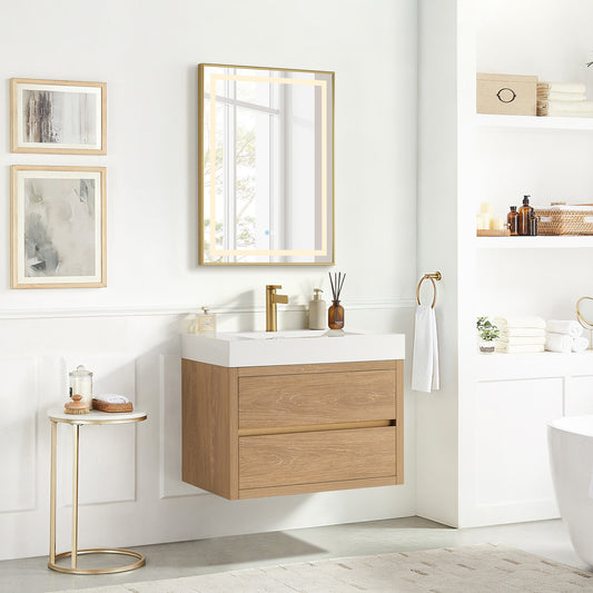 Palencia 30" Single Sink Wall-Mount Bath Vanity in North American Oak
