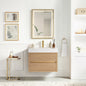 Palencia 30" Single Sink Wall-Mount Bath Vanity in North American Oak and Mirror