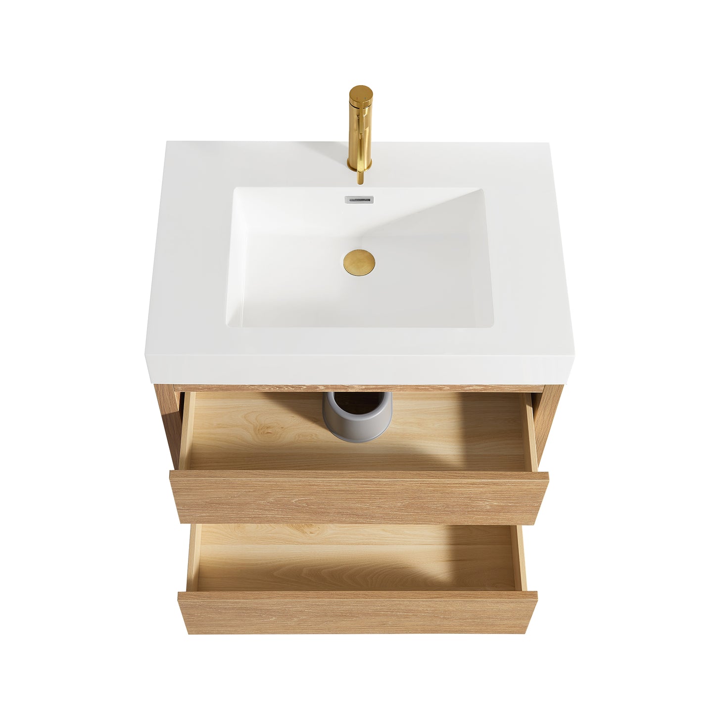 Palencia 30" Single Sink Wall-Mount Bath Vanity in North American Oak and Mirror