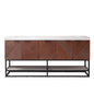 Mahon 72B" Free-standing Double Bath Vanity in North American Deep Walnut with White Grain Composite Stone Top