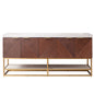 Mahon 72G" Free-standing Double Bath Vanity in North American Deep Walnut with White Grain Composite Stone Top