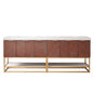 Mahon 84G" Free-standing Double Bath Vanity in North American Deep Walnut with White Grain Composite Stone Top