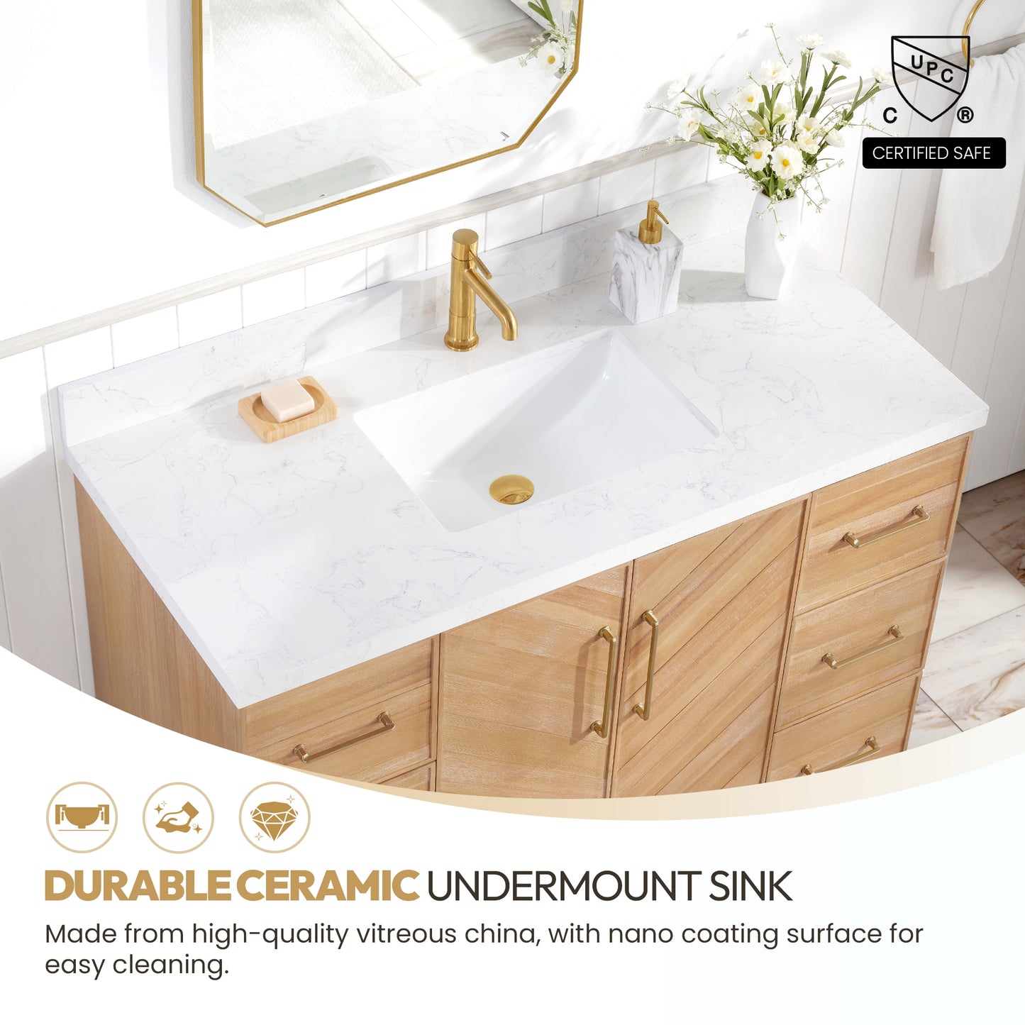 Karachi 48" Single Sink Bath Vanity in Acacia Classic Gray