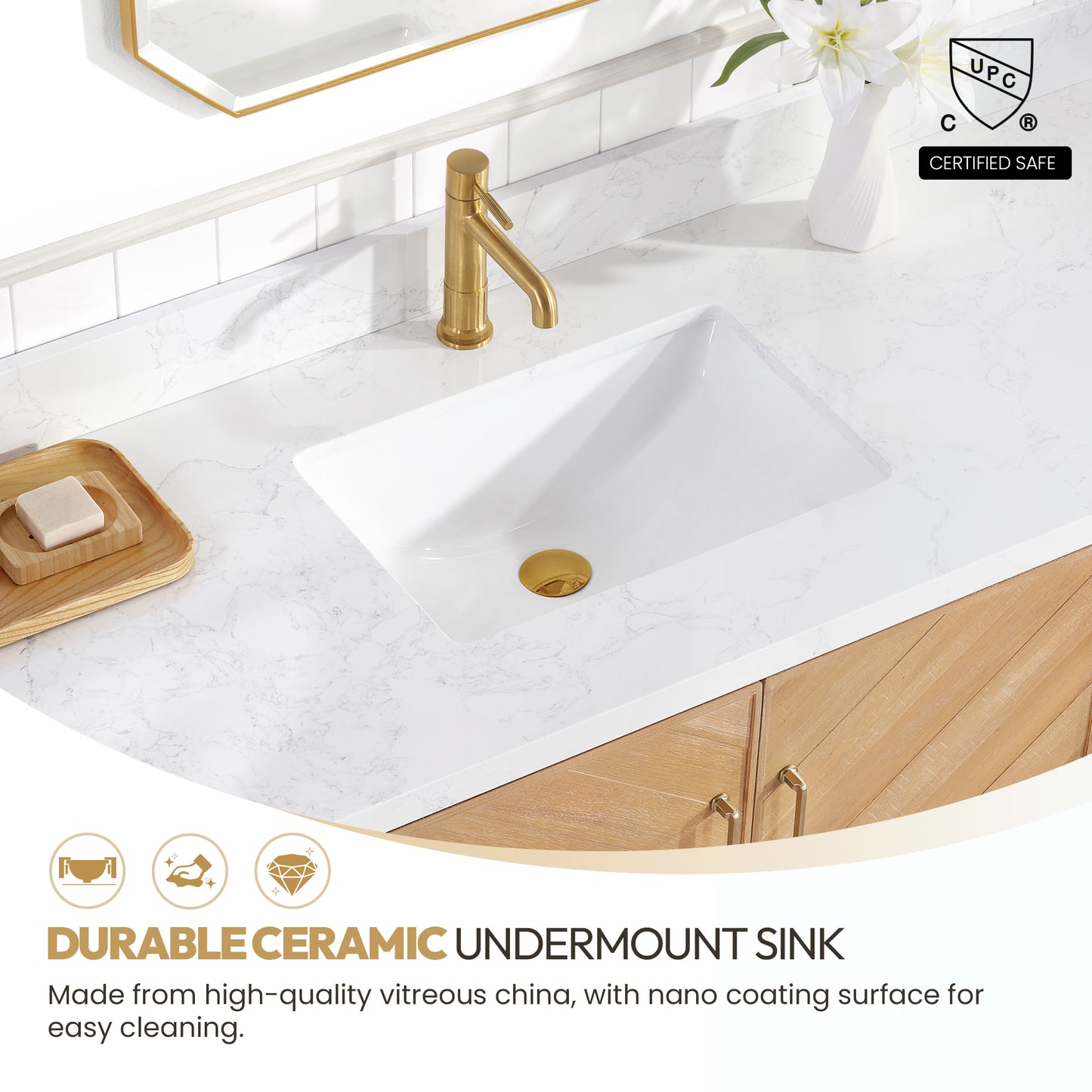 Karachi 60" Single Sink Bath Vanity in Acacia Classic Gray