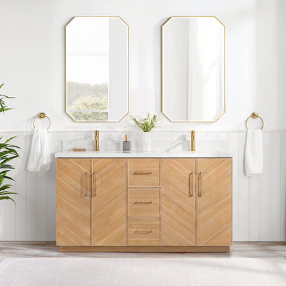 Karachi 60" Double Sink Bath Vanity in Acacia Classic Gray
