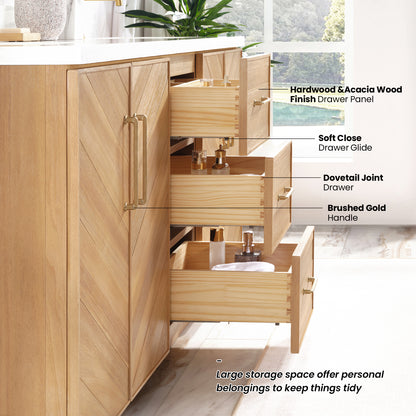 Karachi 60" Double Sink Bath Vanity in Acacia Classic Gray