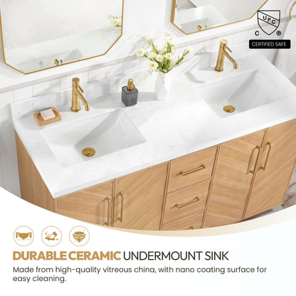 Karachi 60" Double Sink Bath Vanity in Acacia Classic Gray