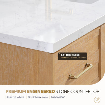 Karachi 60" Double Sink Bath Vanity in Acacia Classic Gray
