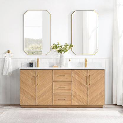 Karachi 72" Double Sink Bath Vanity in Acacia Classic Gray
