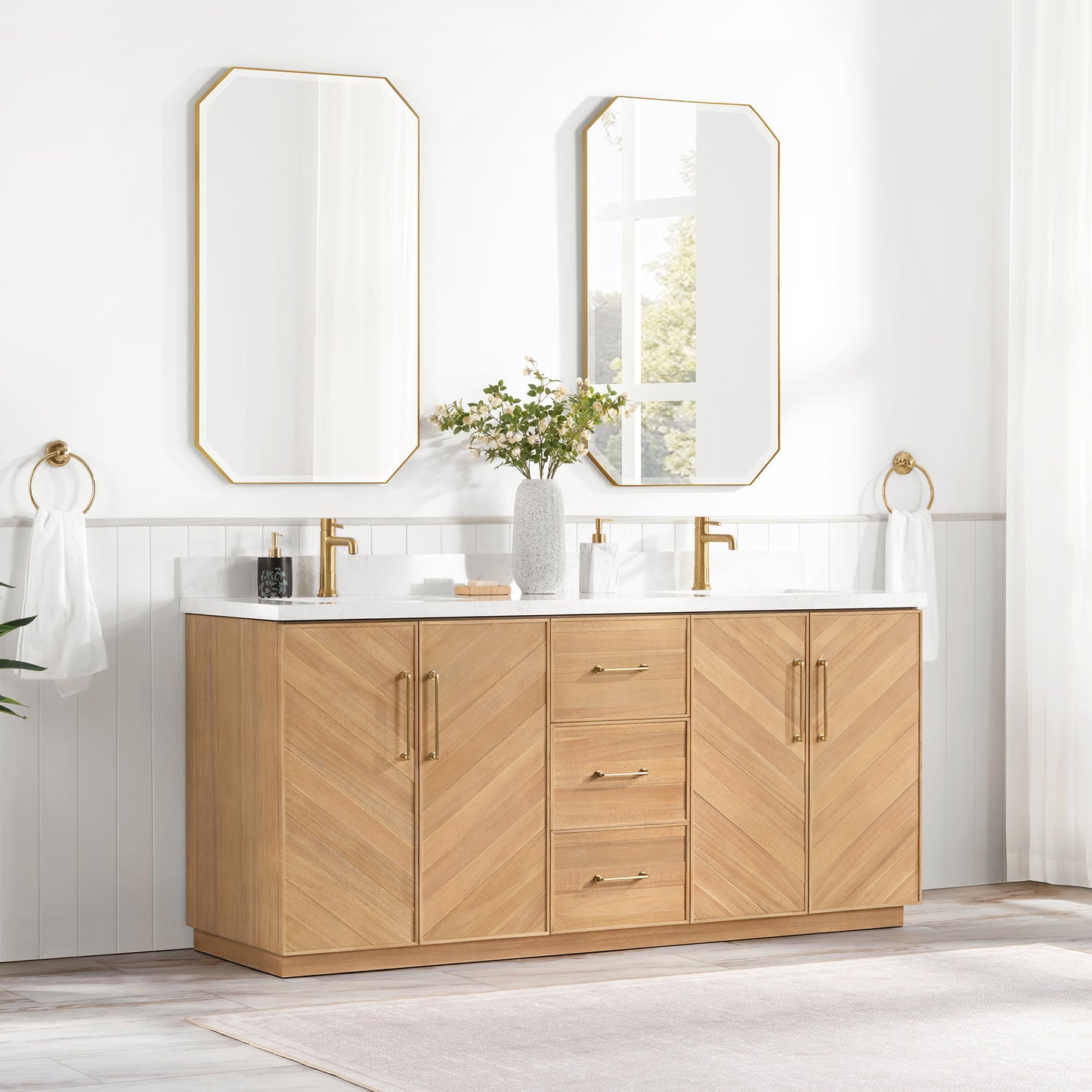 Karachi 72" Double Sink Bath Vanity in Acacia Classic Gray