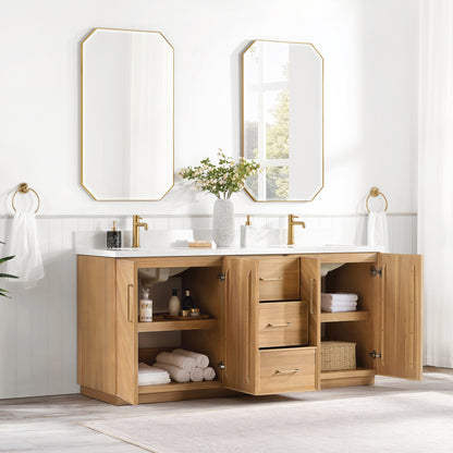 Karachi 72" Double Sink Bath Vanity in Acacia Classic Gray