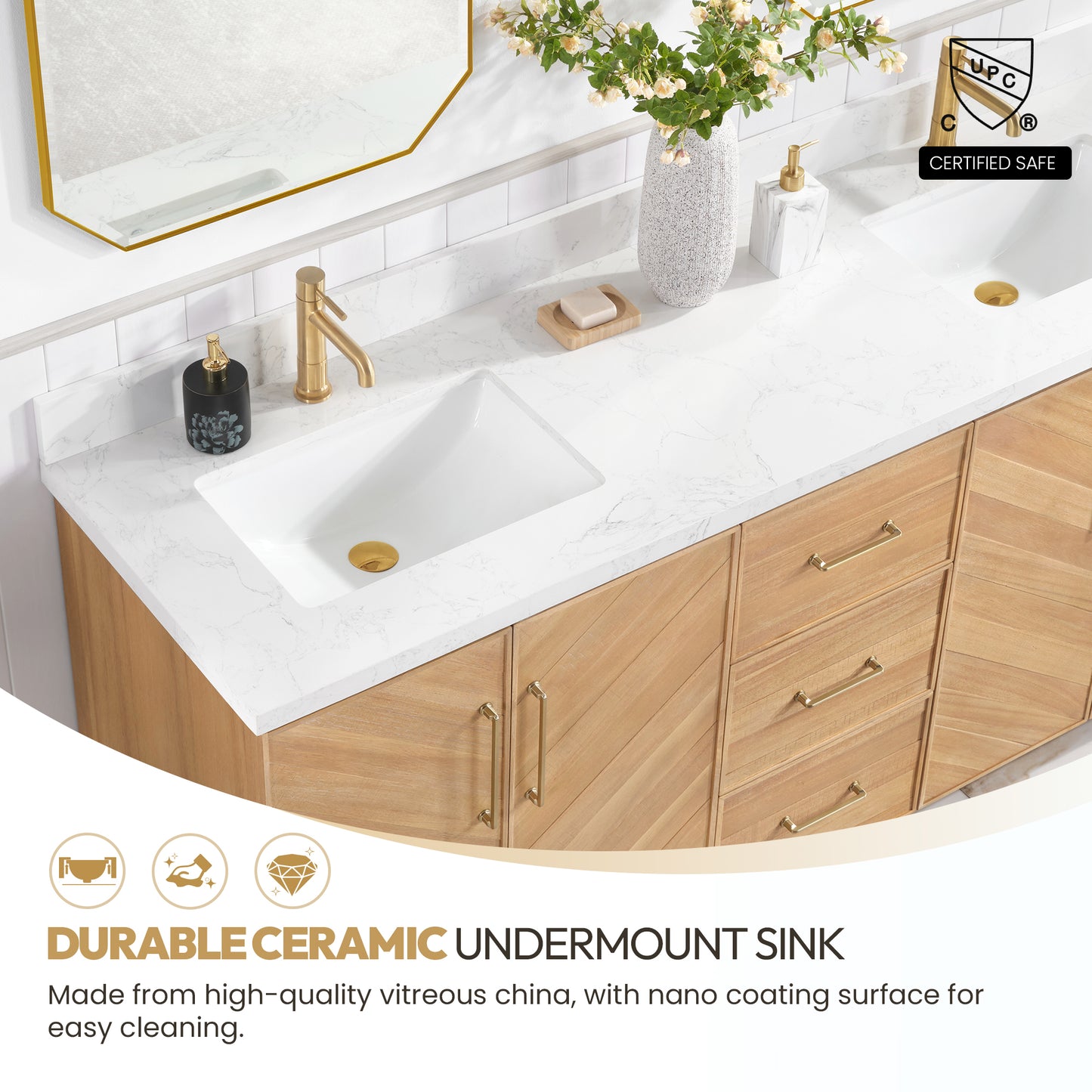 Karachi 72" Double Sink Bath Vanity in Acacia Classic Gray