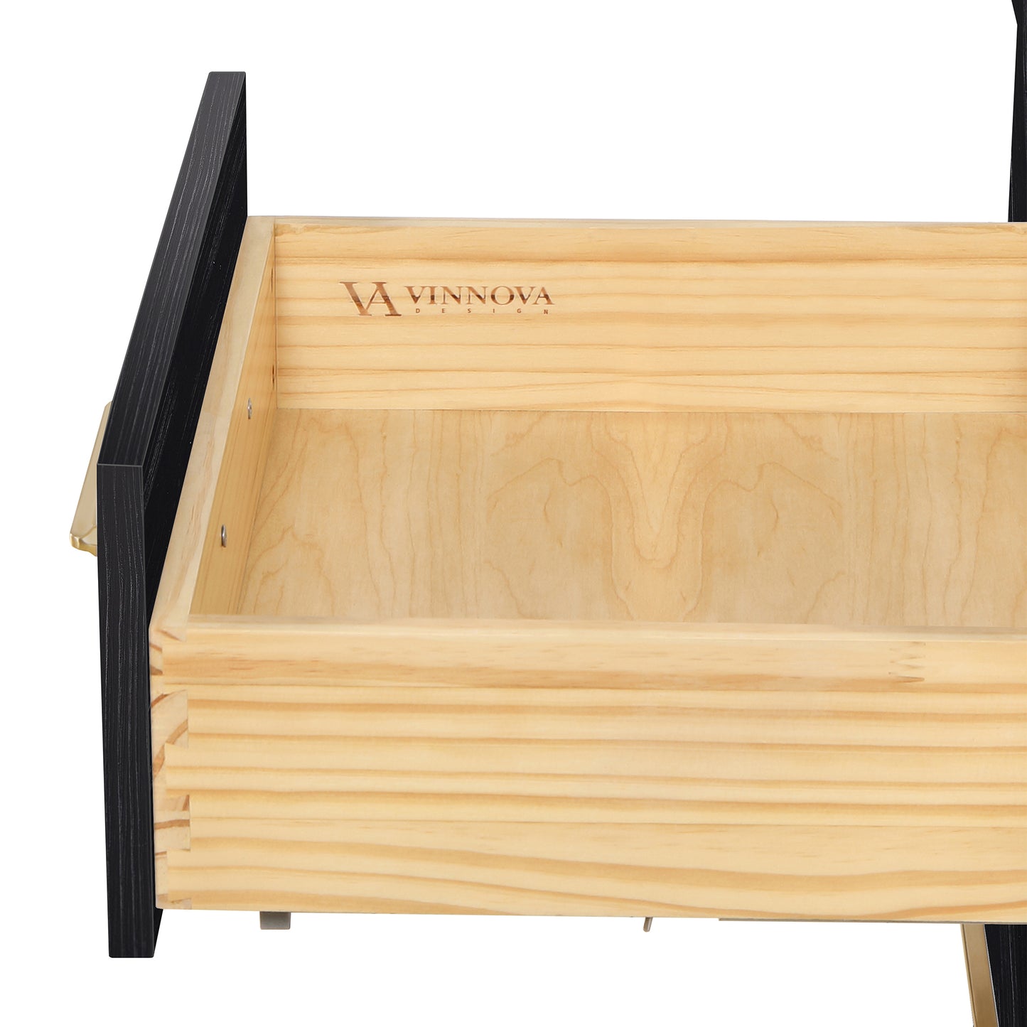 León 22" Fir Wood Black Linen Storage Cabinet