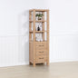 León 22" Fir Wood Brown Linen Storage Cabinet