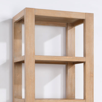 León 22" Fir Wood Brown Linen Storage Cabinet