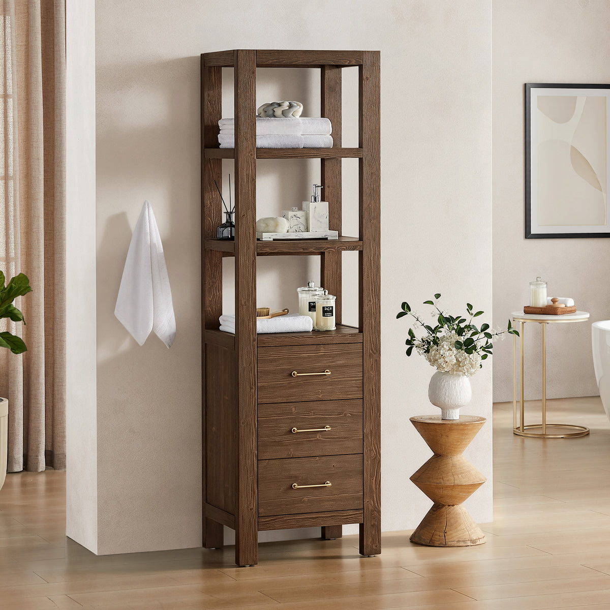 León 22" Spruce Aged Brown Storage Cabinet