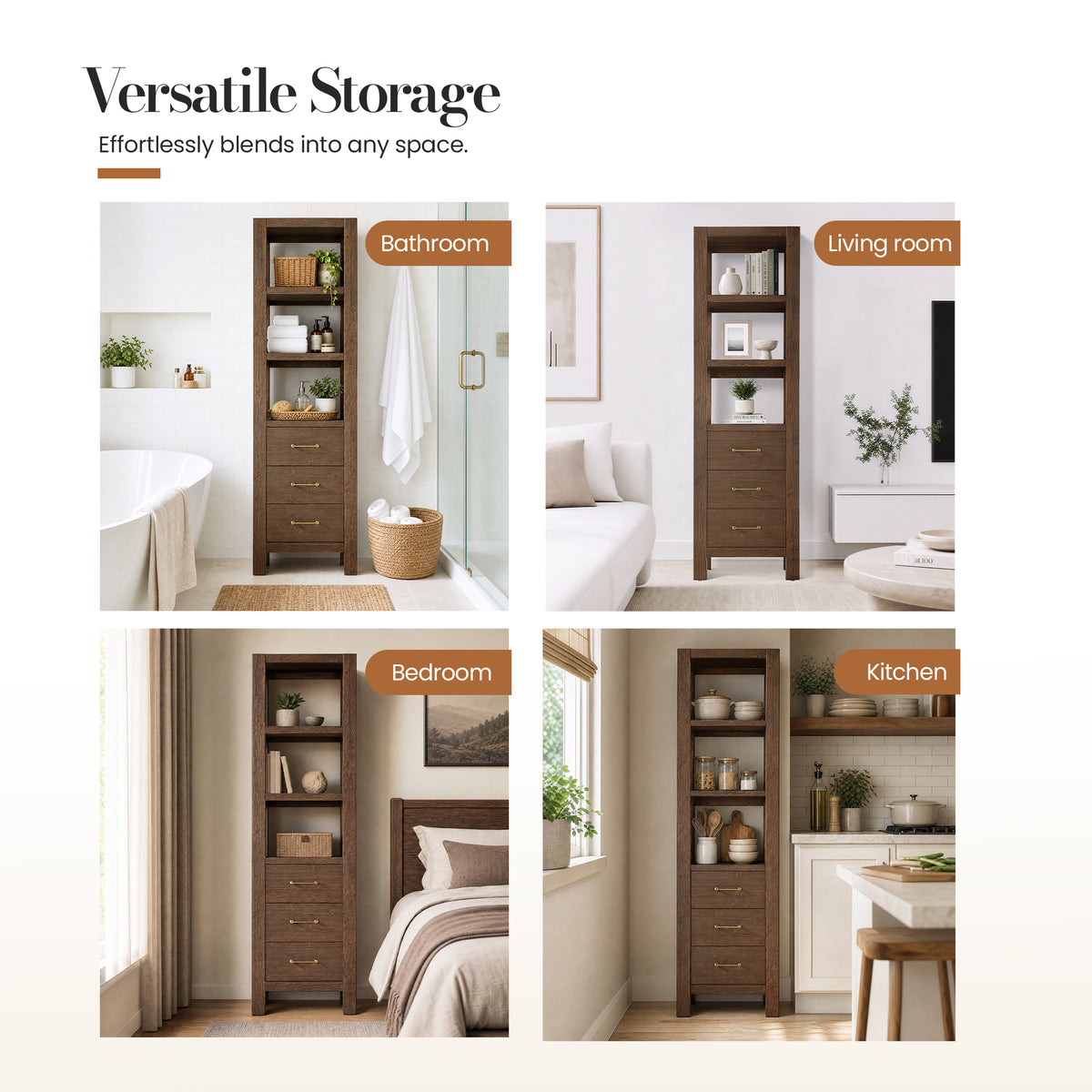 León 22" Spruce Aged Brown Storage Cabinet