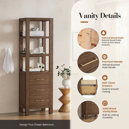 León 22" Spruce Aged Brown Storage Cabinet