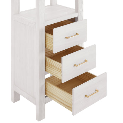 León 22" Washed White Linen Storage Cabinet