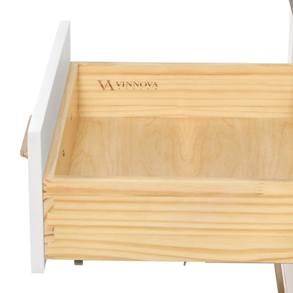 León 22" Washed White Linen Storage Cabinet