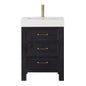 León 24" Free-standing Single Bathroom Vanity in Fir Wood Black
