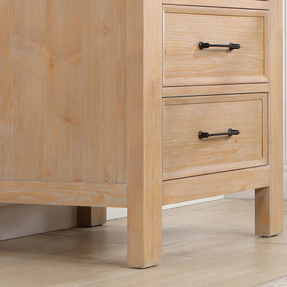 León 24" Free-standing Single Bathroom Vanity in Fir Wood Brown