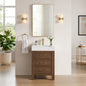 León 24" Free-standing Single Bathroom Vanity in Spruce Aged Brown with Mirror