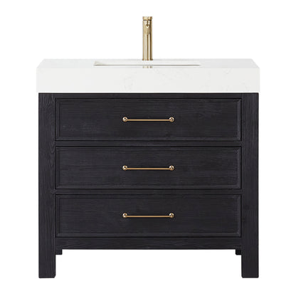 León 36" Free-standing Single Bathroom Vanity in Fir Wood Black