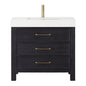 León 36" Free-standing Single Bathroom Vanity in Fir Wood Black