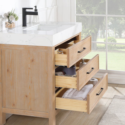 León 36" Free-standing Single Bathroom Vanity in Fir Wood Brown
