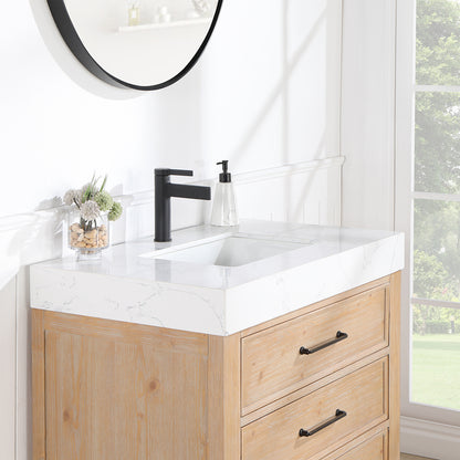 León 36" Free-standing Single Bathroom Vanity in Fir Wood Brown