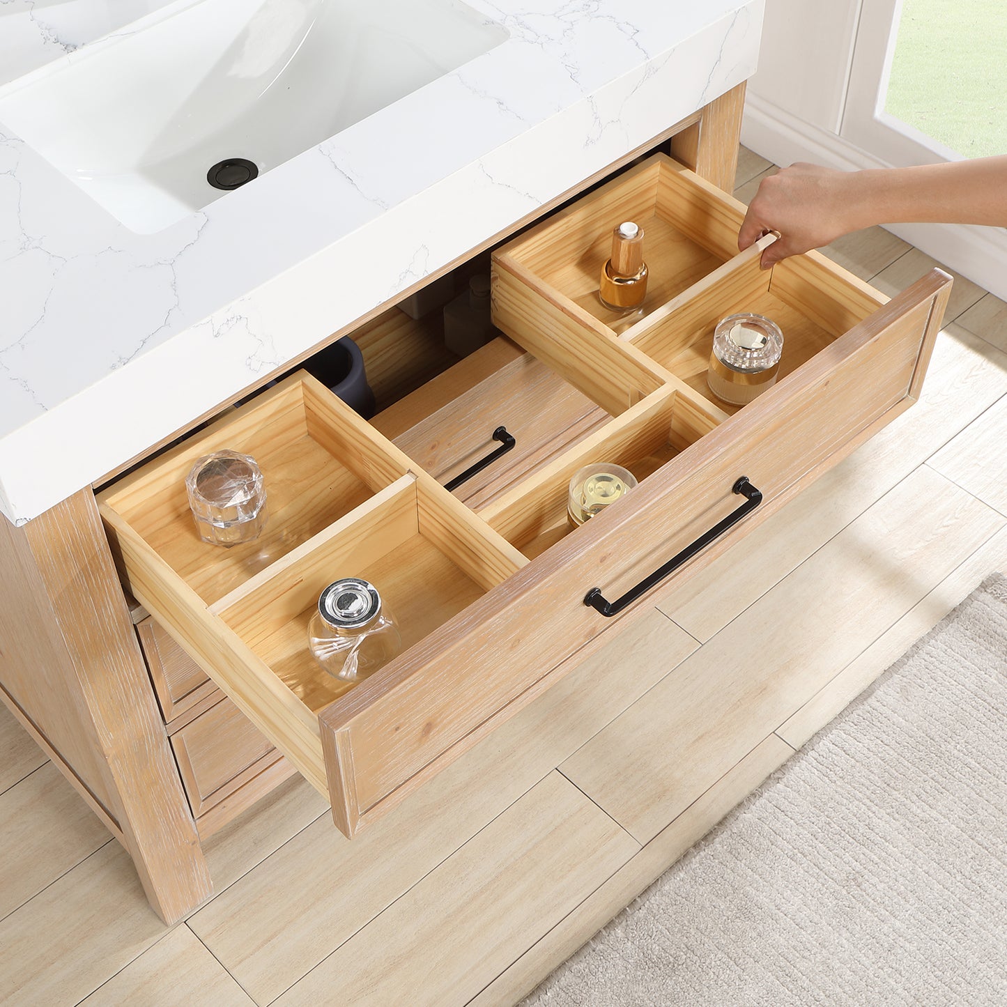 León 36" Free-standing Single Bathroom Vanity in Fir Wood Brown