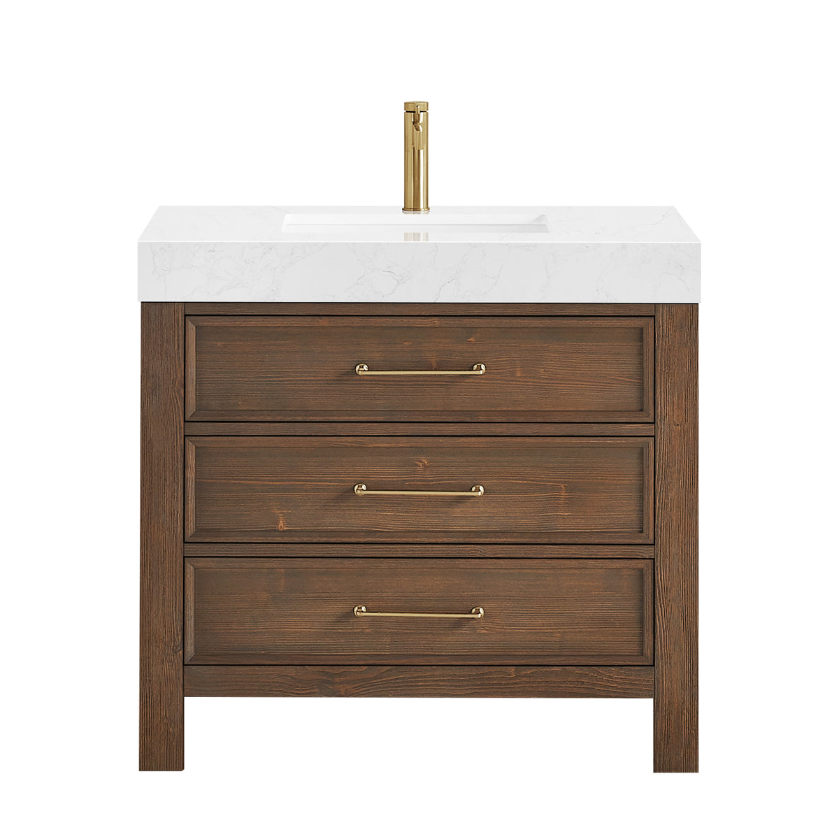 León 36" Free-standing Single Bathroom Vanity in Spruce Aged Brown