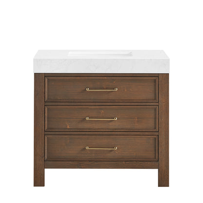 León 36" Free-standing Single Bathroom Vanity in Spruce Aged Brown