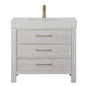 León 36" Free-standing Single Bathroom Vanity in Washed White