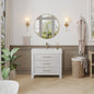 León 36" Free-standing Single Bathroom Vanity in Washed White