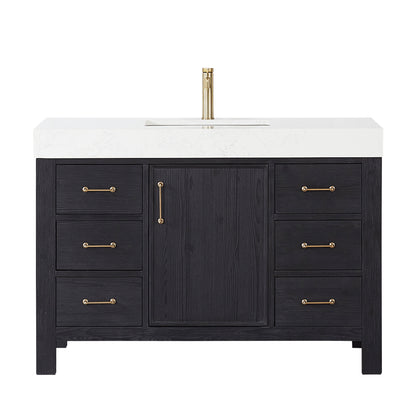 León 48" Free-standing Single Bathroom Vanity in Fir Wood Black