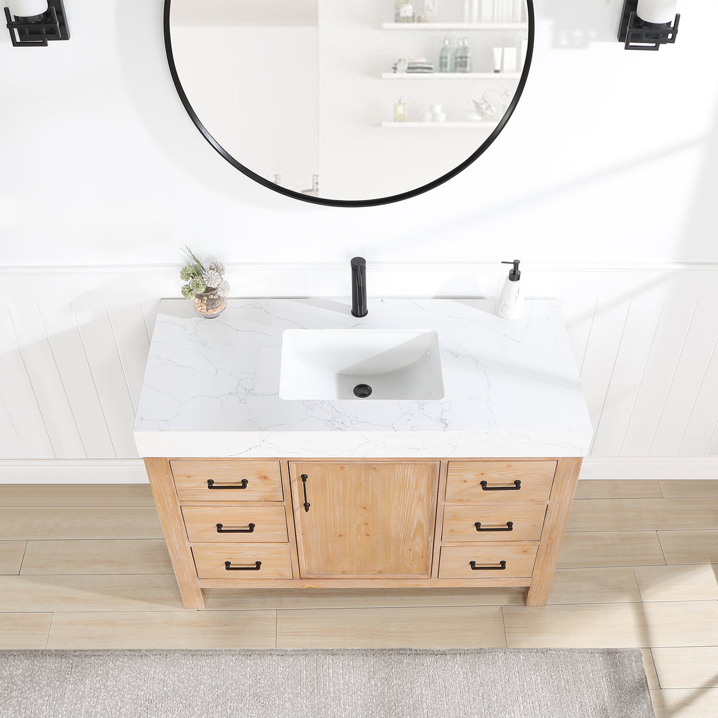 León 48" Free-standing Single Bathroom Vanity in Fir Wood Brown