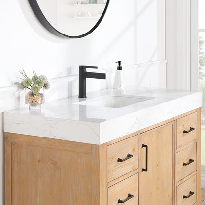 León 48" Free-standing Single Bathroom Vanity in Fir Wood Brown